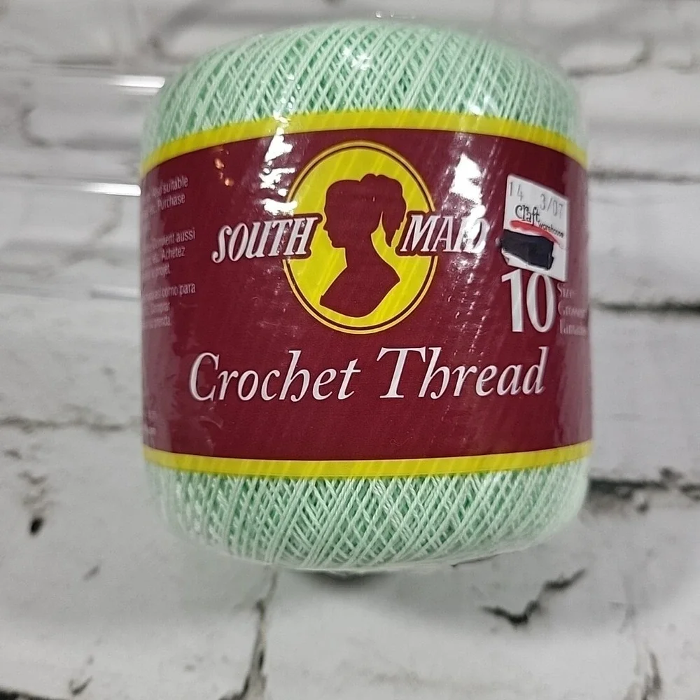 Royale Crochet Thread‎ Lot Of 3 Spools Natural White Violet Mint Green New